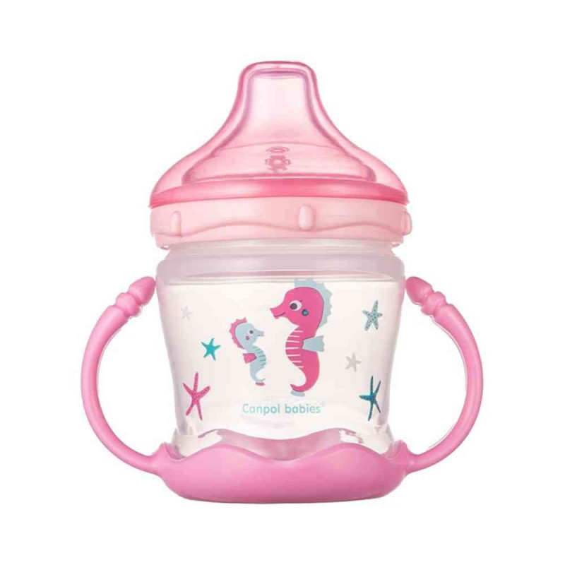 CANPOL BABIES SOLJA LOVE&SEA 180ML SA SILIKONSKIM KLJUNOM (57/300) - PINK