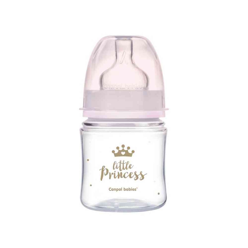 CANPOL BABIES FLASICA 120ML SIROKI VRAT, PP - ROYAL BABY 35/233 PINK