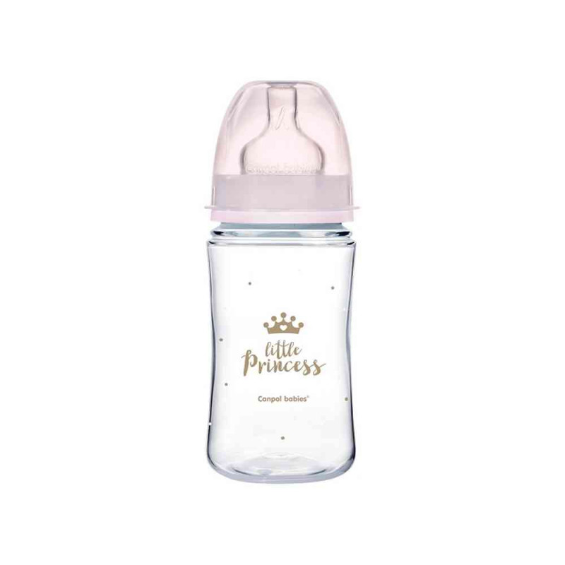 CANPOL BABIES FLASICA 240ML SIROKI VRAT, PP - ROYAL BABY 35/234 PINK
