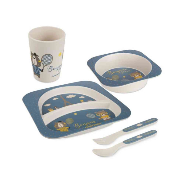 CANPOL BABIES SET ZA HRANJENJE 5 DELOVA 9/227 - BONJOUR PARIS NAVY BLUE 