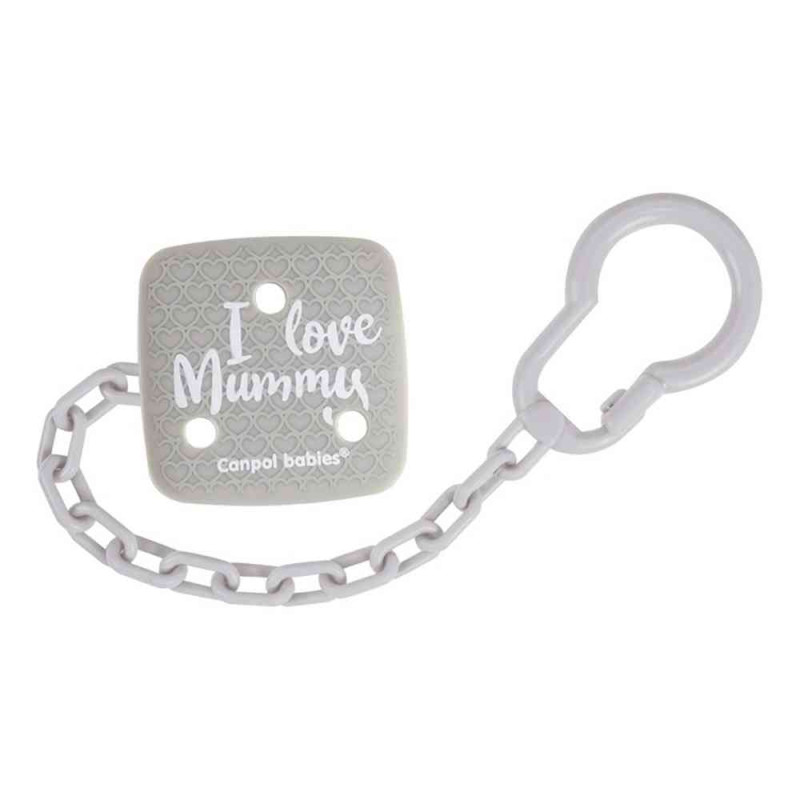 CANPOL BABIES LANAC ZA VARALICU I LOVE MUMMY (0M I ) - GREY 2/434