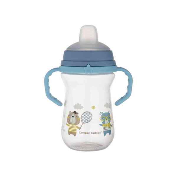 CANPOL BABIES SOLJA BONJOUR PARIS 250ML SA SILIKONSKIM KLJUNOM (56/613) - BLUE 