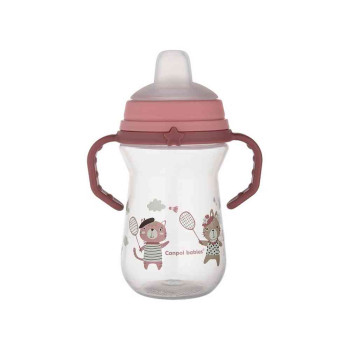 CANPOL BABIES SOLJA BONJOUR PARIS 250ML SA SILIKONSKIM KLJUNOM (56/613) - PINK 