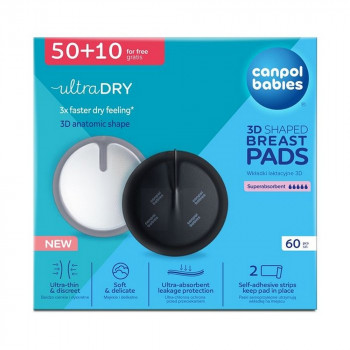 CANPOL BABIES TUFERI ZA GRUDI 3D ULTRA UPIJAJUCI - BLACK (60KOM) 1/655 