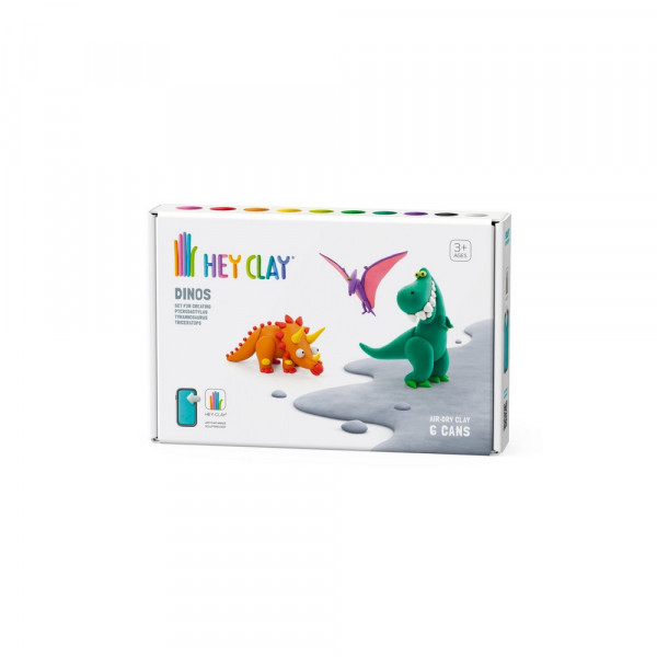 HEY CLAY SET PTERODACTYLUS TRICERATOP TYRANNOSAURUS 