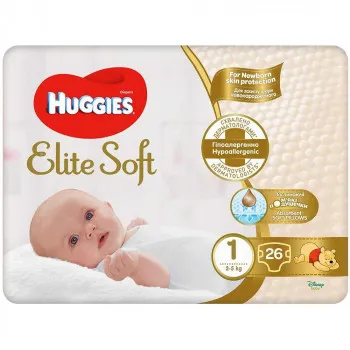 HUGGIES PELENE ELITE SOFT CONV 1, 26 KOM 