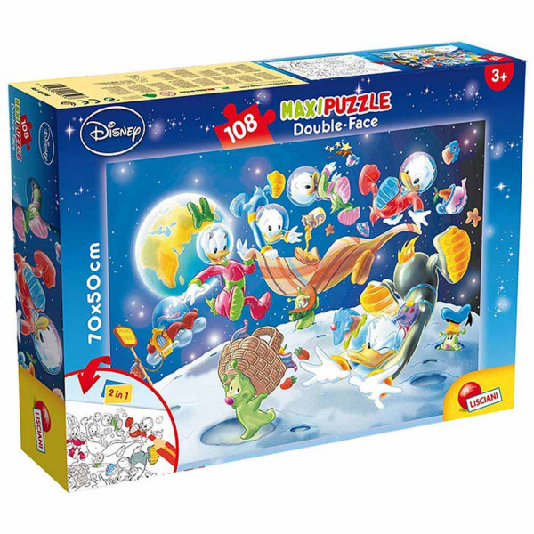 LISCIANI PUZZLE 108PCS MAXI MIKI MAUS - IN THE SPACE 2U1 SLOZI I OBOJI 48298 