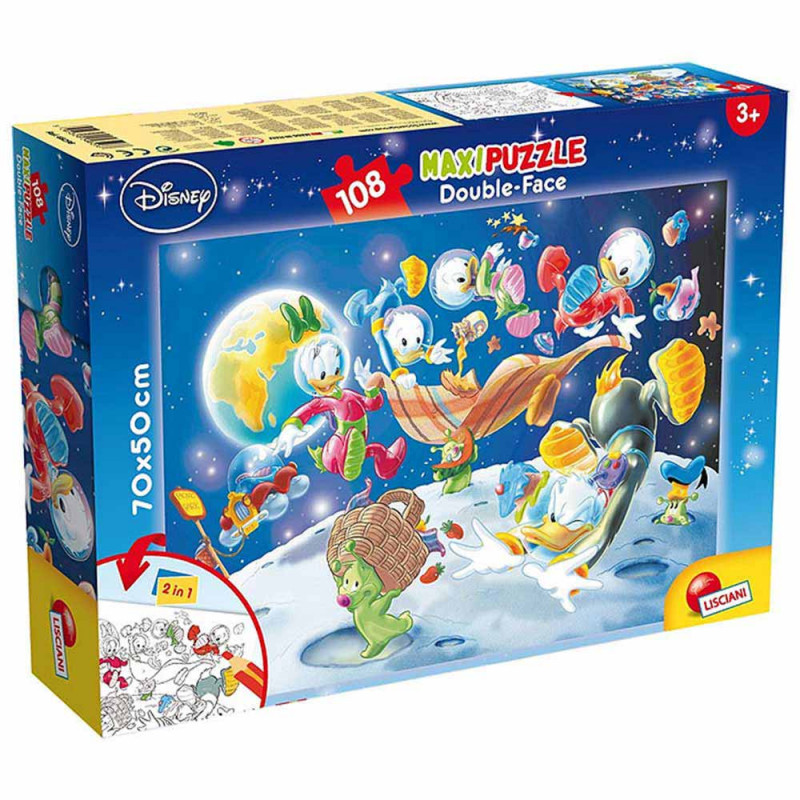 LISCIANI PUZZLE 108PCS MAXI MIKI MAUS - IN THE SPACE 2U1 SLOZI I OBOJI 48298