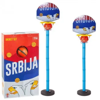 SRBIJA KOSARKASKI SET SA STALKOM PODESIVA VISINA OBRUCA DO 140CM 