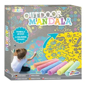 MANDALA SET SABLONA ZA CRTANJE PO BETONU SA KREDAMA