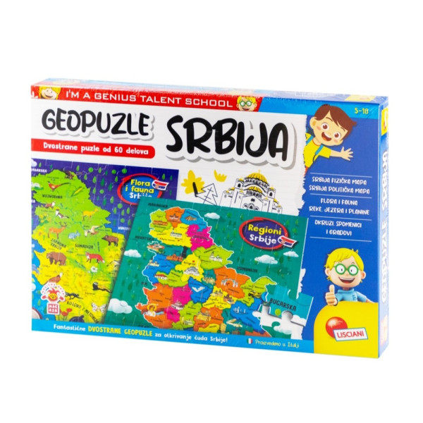 LISCIANI SLAGALICA SR 60PCS GEOPUZLE MOJA SRBIJA 2U1 RS104222 