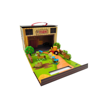 MILLA TOYS DRVENI FARMA SET SA ZIVOTINJAMA 