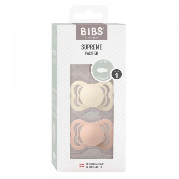 BIBS VARALICA SILIKON SUPREME BLUSH & IVORY 0-6M 