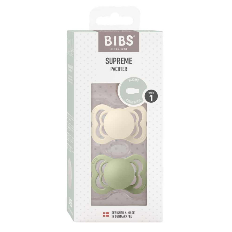 BIBS VARALICA SILIKON SUPREME SAGE & IVORY 0-6M