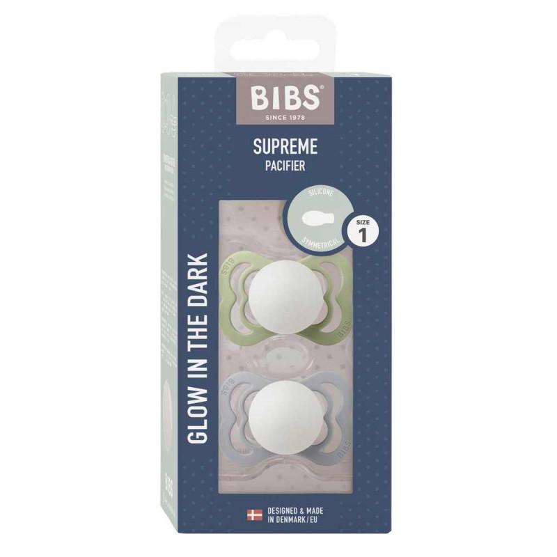 BIBS VARALICA SILIKON SUPREME SAGE NIGHT & CLOUD NIGHT 0-6M