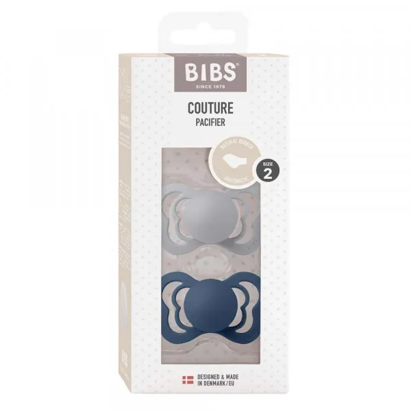 BIBS VARALICA KAUCUK COUTURE ANATOMICAL CLOUD & STEEL BLUE 6-18M 