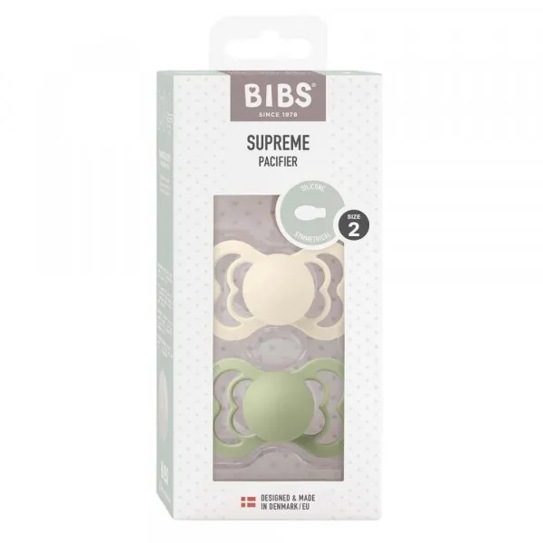 BIBS VARALICA SILIKON SUPREME SAGE & IVORY 6-18M 