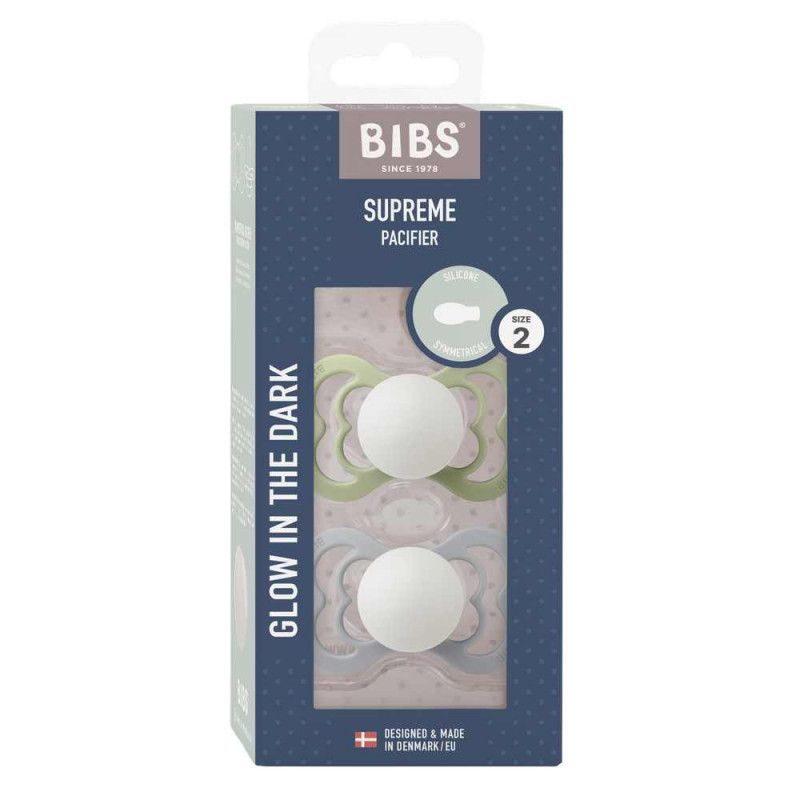 BIBS VARALICA SILIKON SUPREME SAGE NIGHT & CLOUD NIGHT 6-18M