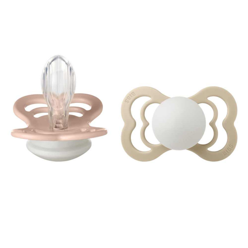 BIBS VARALICA SILIKON SUPREME BLUSH NIGHT & VANILLA NIGHT 6-18M
