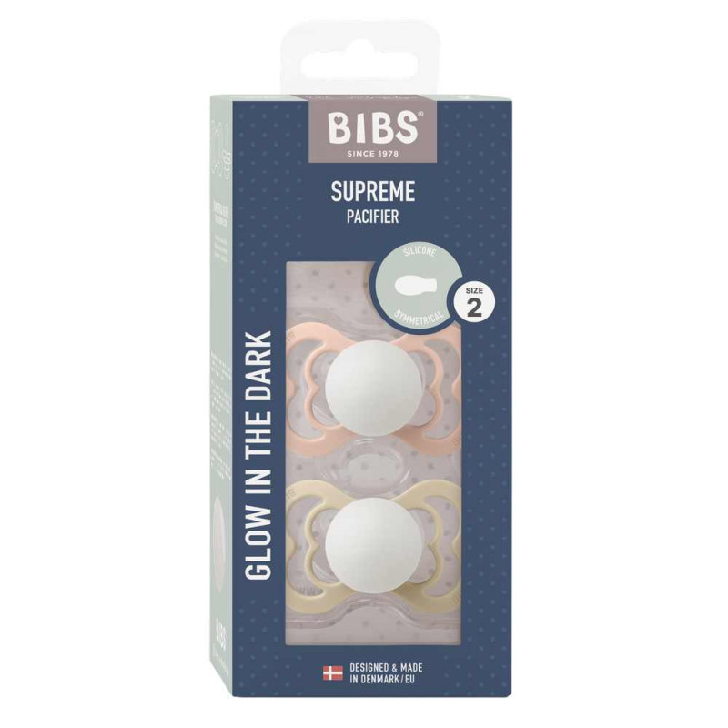BIBS VARALICA SILIKON SUPREME BLUSH NIGHT & VANILLA NIGHT 6-18M