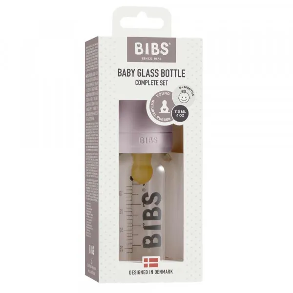 BIBS STAKLENA FLASICA 110ML DUSKY LILAC 