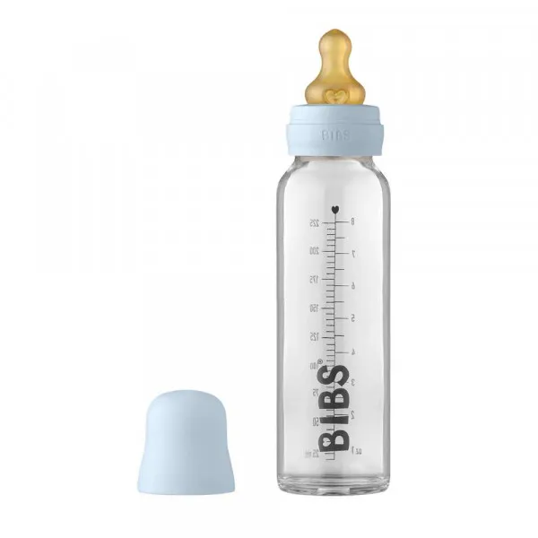 BIBS STAKLENA FLASICA 225 ML BABY BLUE 