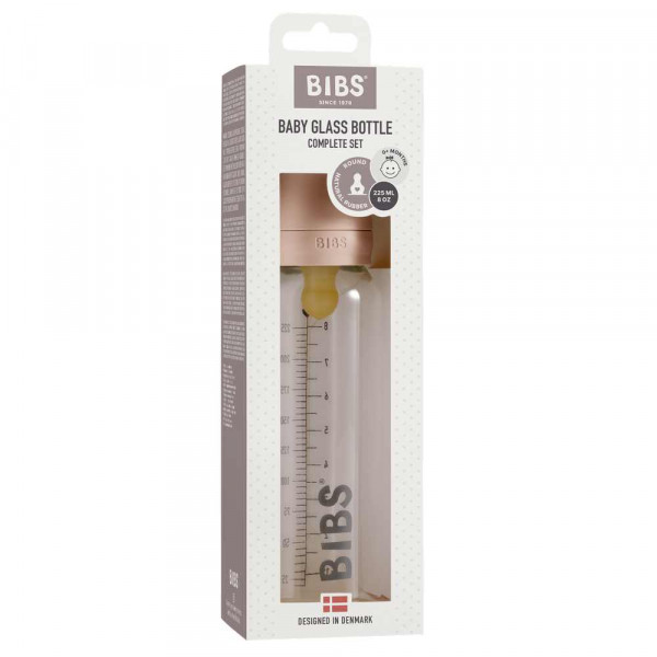 BIBS STAKLENA FLASICA 225ML BLUSH