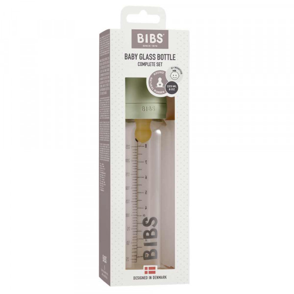 BIBS STAKLENA FLASICA 225ML SAGE