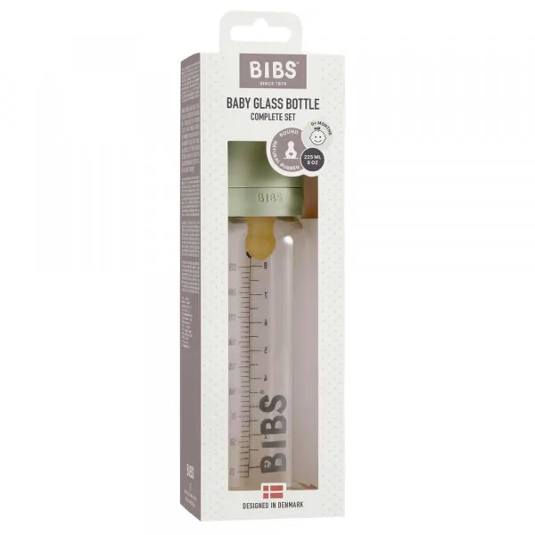 BIBS STAKLENA FLASICA 225ML SAGE 