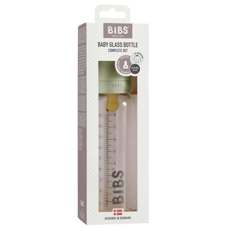 BIBS STAKLENA FLASICA 225ML SAGE