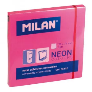 MILAN SAMOLEPLJIVI BLOKCIC PINK 76X76MM 100
