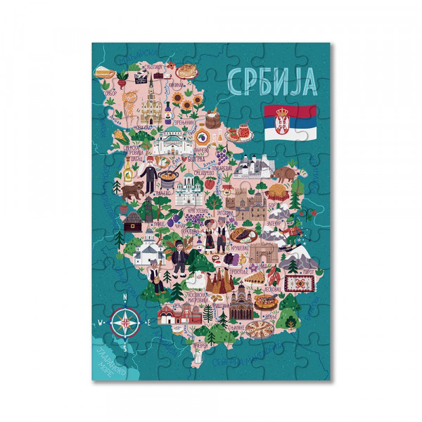 MAGIC MAP PIKTOGRAFSKA PUZZLE MAPA SRBIJE CIRILICA 