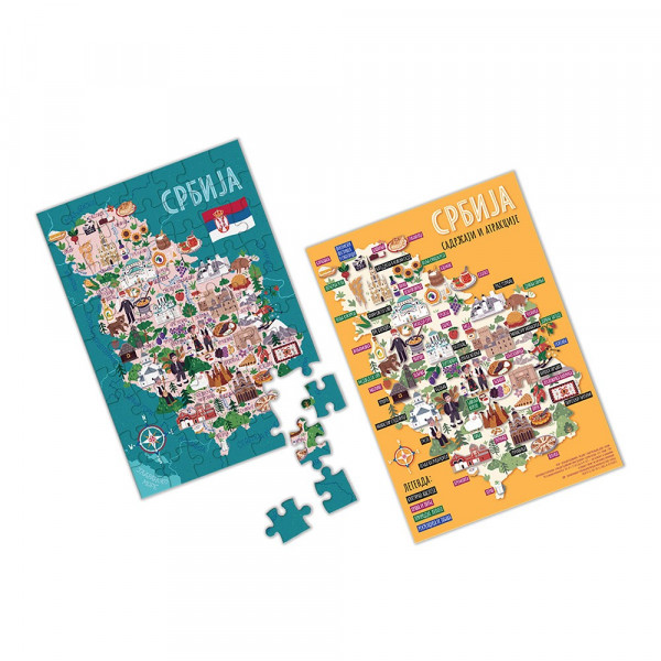 MAGIC MAP PIKTOGRAFSKA PUZZLE MAPA SRBIJE CIRILICA 