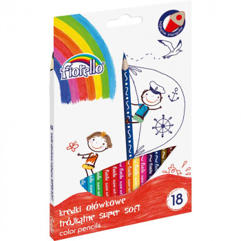 FIORELLO DRVENE BOJICE TROUGLASTE SUPER SOFT 18 BOJA X 17.8 CM 