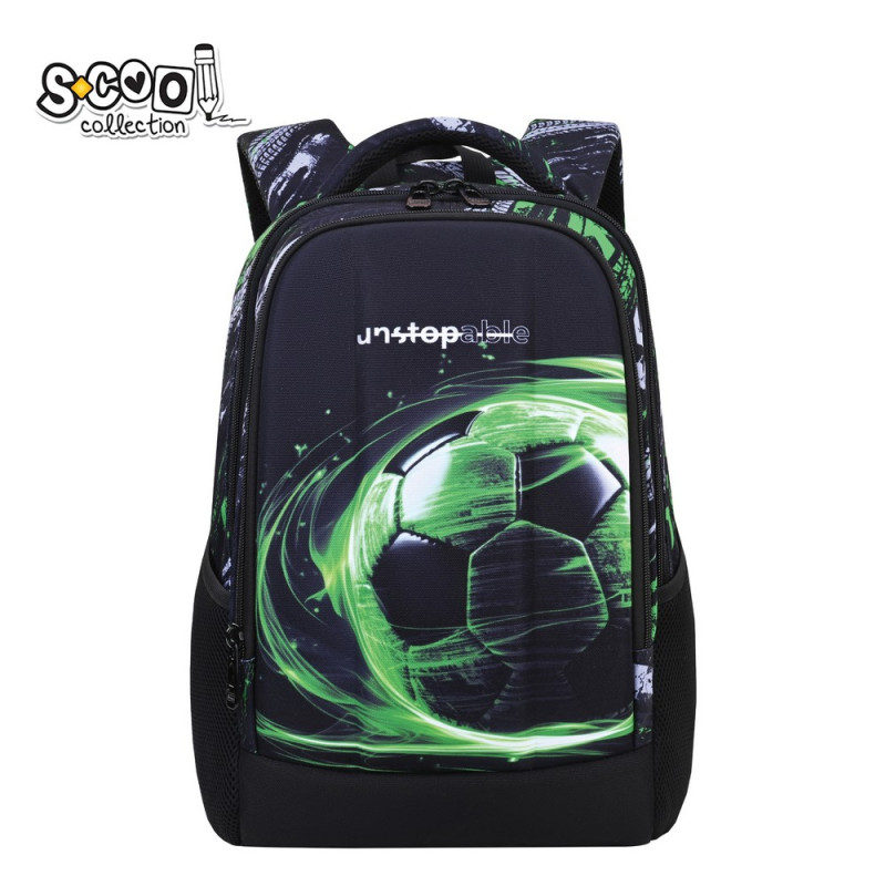 S-COOL RANAC OJACANA LEDJA SA CVRSTIM PREDNJIM DZEPOM GREEN FOOTBALL 40*29*14CM 