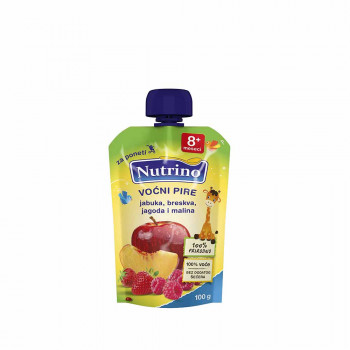 NUTRINO POUCH JABUKA, BRESKVA, JAGODA I MALINA 100G 