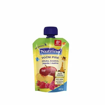 NUTRINO VOCNI PIRE JABUKA, BRESKVA, JAGODA I MALINA 100G 