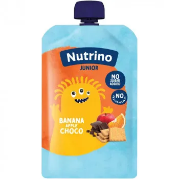 NUTRINO JUNIOR  POUCH JABUKA, POMORANDZA, KEKS, COKOLADA 180G 