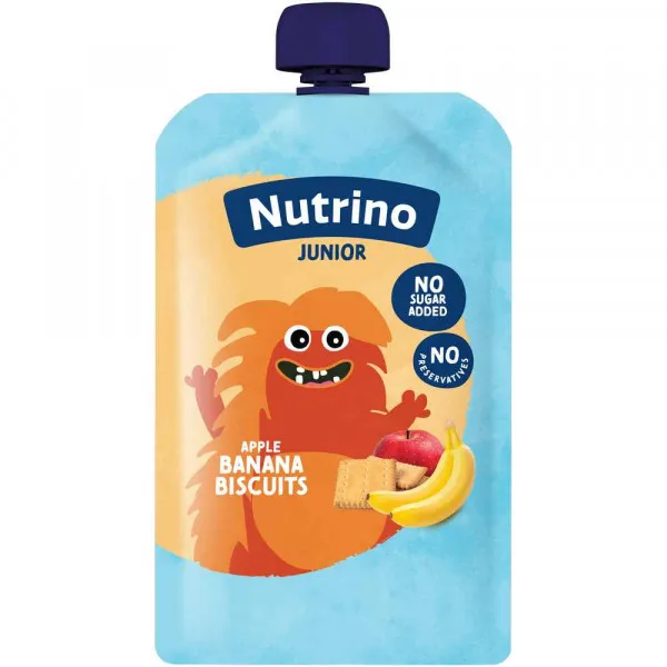 NUTRINO JUNIOR  POUCH JABUKA, BANANA I KEKS 180G 