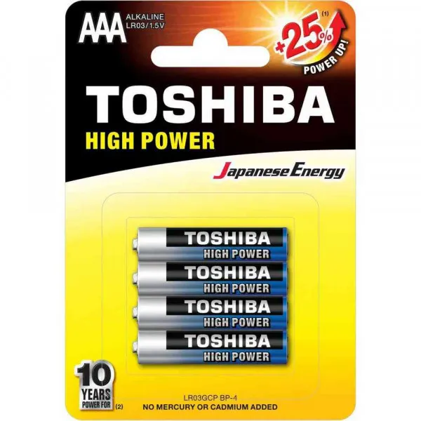 TOSHIBA HIGH POWER ALKALNA BATERIJA LR03 BP 4/1 