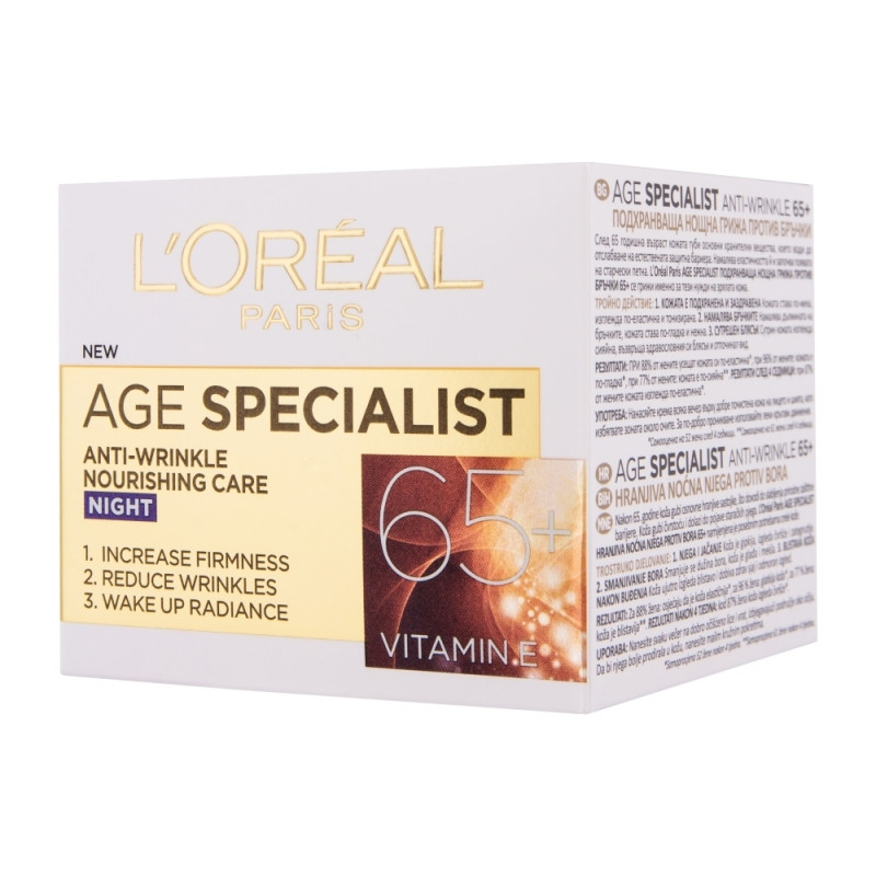 LOREAL PARIS AGE SPECIALIST ANTIWRINKLE 65+ NOCNA NEGA PROTIV BORA 50 ML