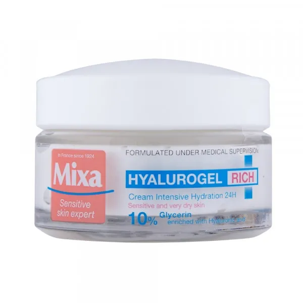 MIXA HYALUROGEL RICH NEGA ZA INTENZIVNU HIDRATACIJU OSETLJIVE I SUVE KOCE 50 ML 