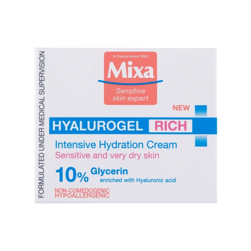 MIXA HYALUROGEL RICH NEGA ZA INTENZIVNU HIDRATACIJU OSETLJIVE I SUVE KOCE 50 ML