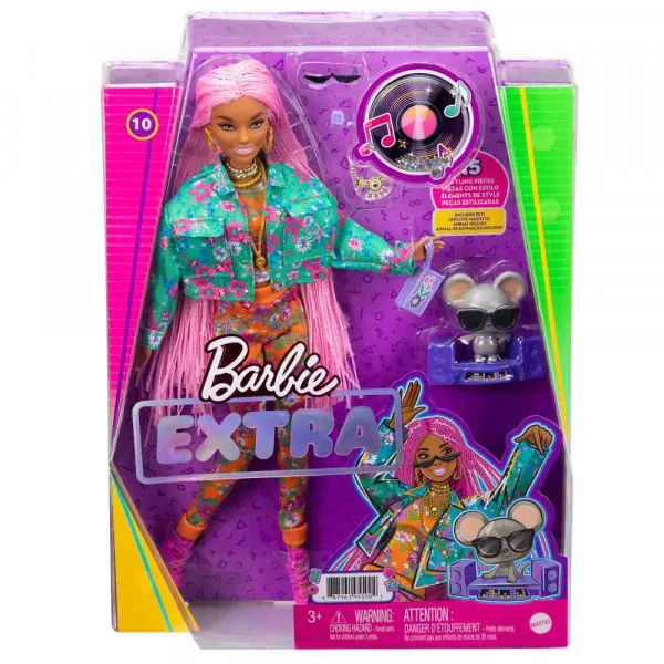 MATTEL BARBIE EXTRA - PINK PLETENICE 