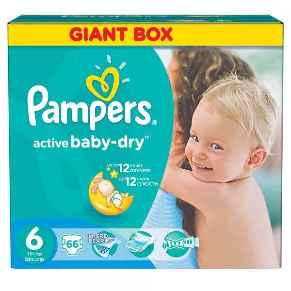 PAMPERS ACTIVE GBAG 6 EXTRA LARGE (66) 