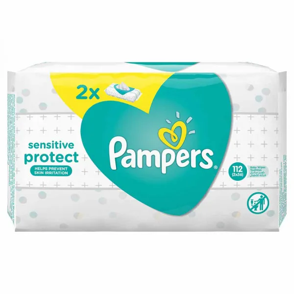 PAMPERS WIPES SENSITIVE 2X56 
