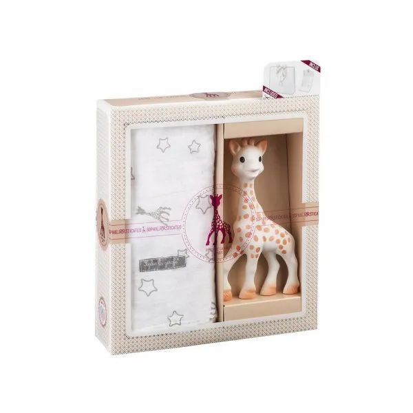 SOPHIE LA GIRAFE POKLON SET GLODALICA I PAMUCNA PELENA 