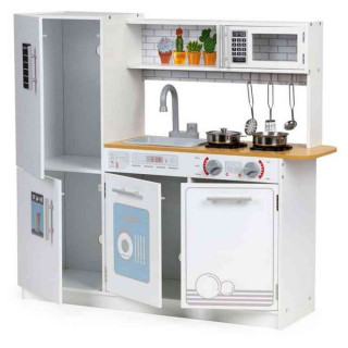 DRVENA DEČIJA KUHINJA LED SVETLO+SAKSIJE 