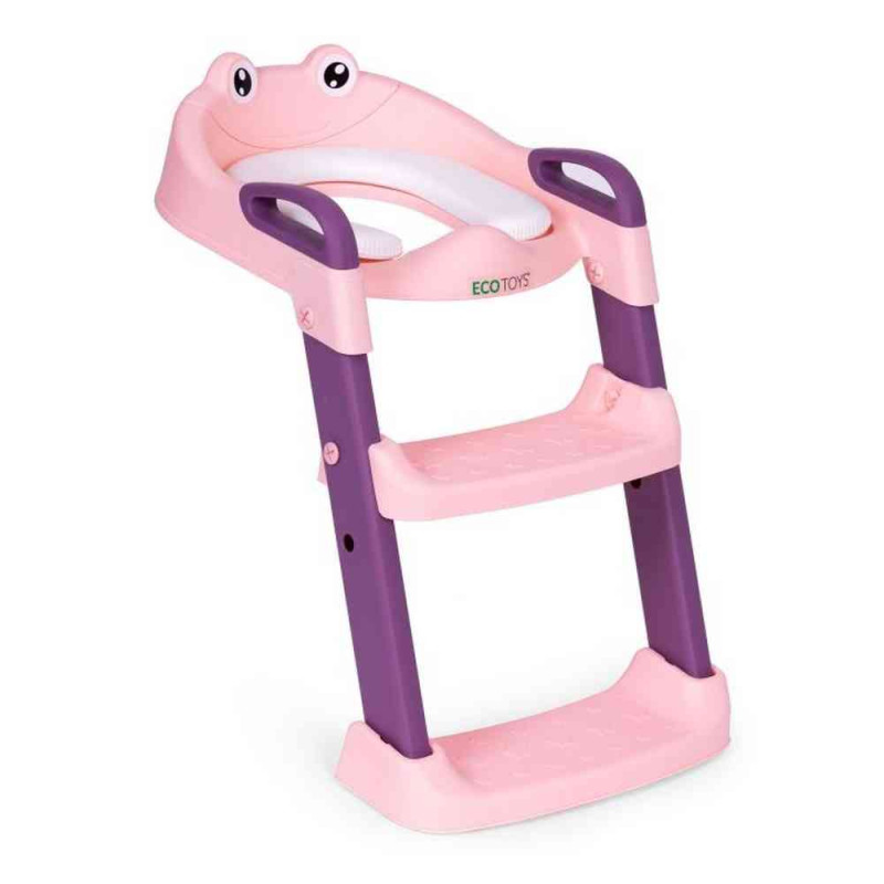 ADAPTER ZA WC ŠOLJU ZA DECU SA STEPENIKOM  PINK ECOTOYS 