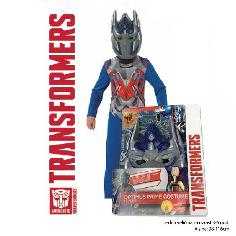 TRANSFORMERS OPTIMUS PRIME KOSTIM 3-6 GOD